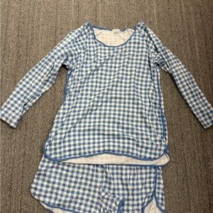 LAKE Blue Gingham Shorts Pajamas